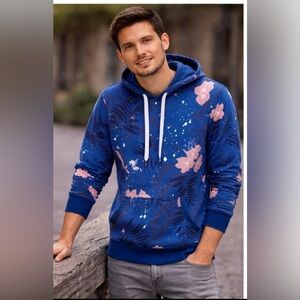 American Rag CIE Men's Pop Regular-Fit Floral Hoodie Blue Size S